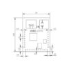 60 GHz ceiling-mount radar module dimension drawing, 25 x 31.5 mm