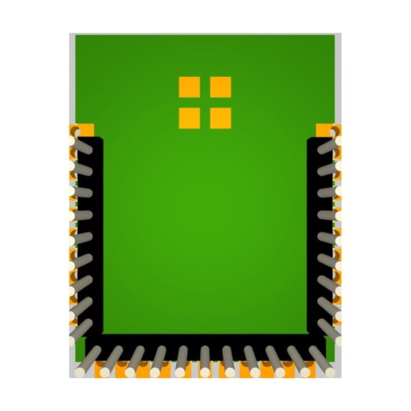 60 GHz presence and tracking radar module bottom side, castellated edge pads