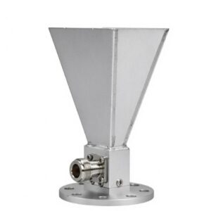 Broadband double ridged horn antenna 0.8–10 GHz with N female connector