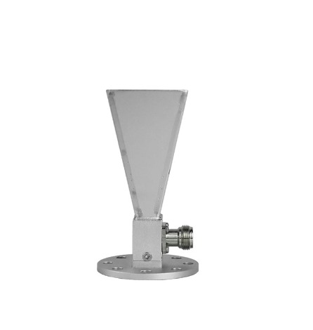 Broadband double ridged horn antenna 0.8–10 GHz with N female connector