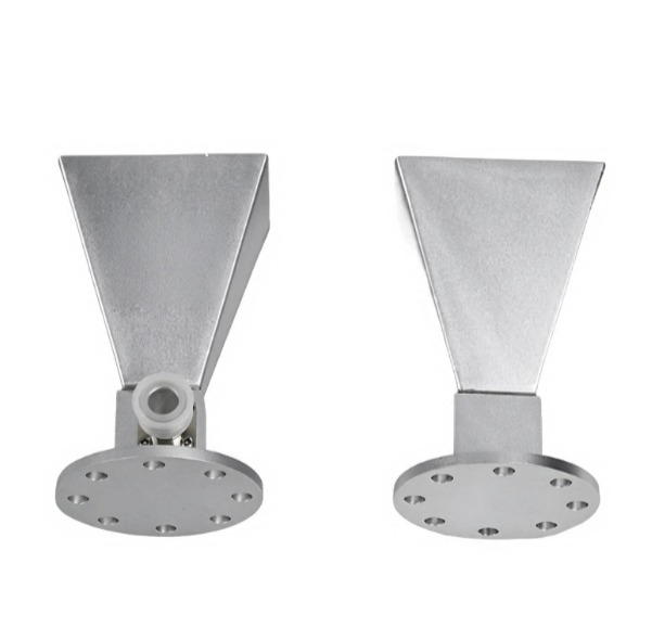 Broadband double ridged horn antenna 0.8–10 GHz with N female connector