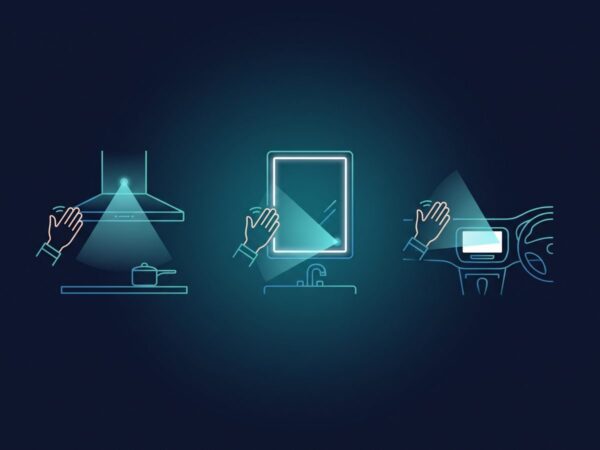 60 GHz radar gesture control application: range hood, mirror light and car display