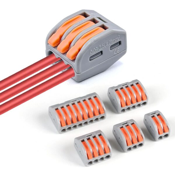 Lever wire connectors 2 3 5 port compact splicing