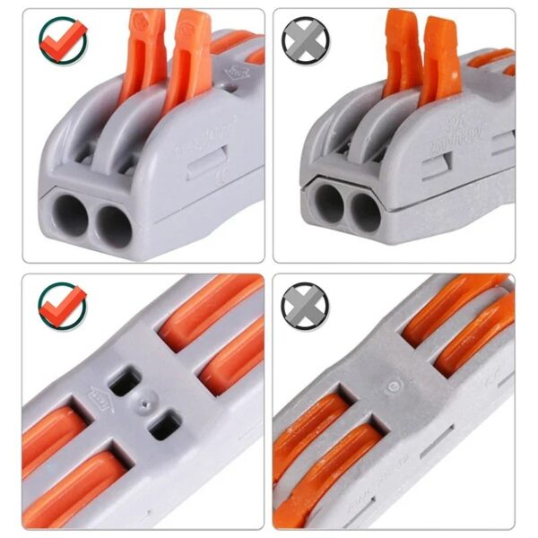 Lever wire connectors 2 3 5 port compact splicing