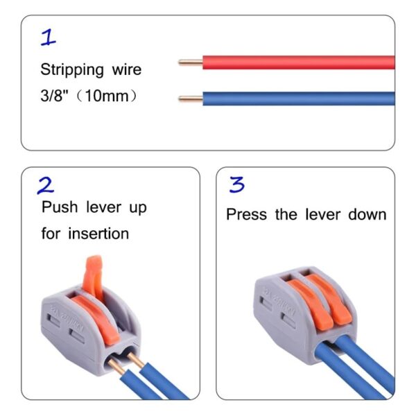 Lever wire connectors 2 3 5 port compact splicing